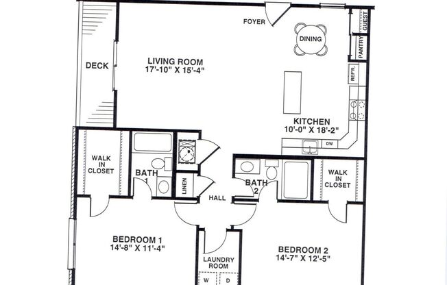 2 beds, 2 baths, 1,250 sqft, $1,750, Unit 2133