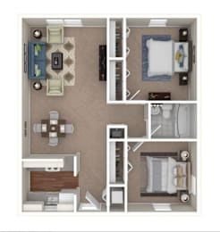 2 beds, 1 bath, 1,012 sqft, $990