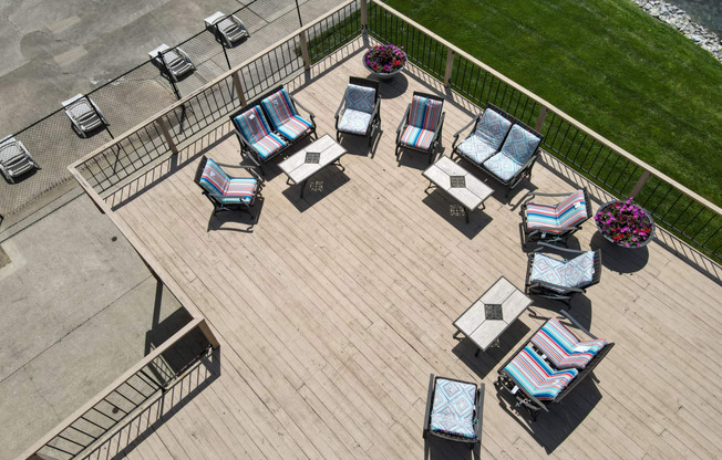 Stylish office deck at Lawrence Landing, Indianapolis, IN