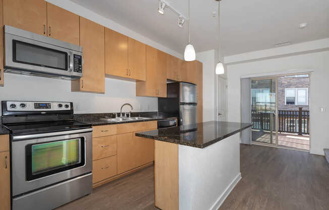 Kitchen and Living Area with Hard Surface Flooring