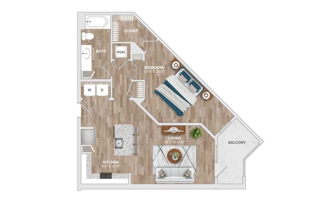 1 bed, 1 bath, 773 sqft, $1,365, Unit 1-315