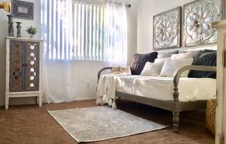 Spacious second bedroom at The Oaks Apartments, Upland, California