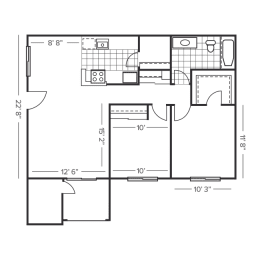 2 beds, 1 bath, 867 sqft, $3,055