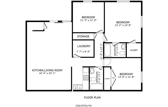 3 beds, 2 baths, 1,350 sqft, $1,750, Unit 4106 21