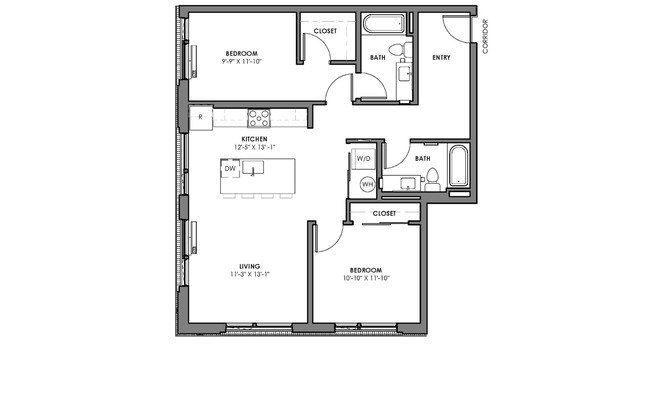 2 beds, 2 baths, 938 sqft, $2,325, Unit 211