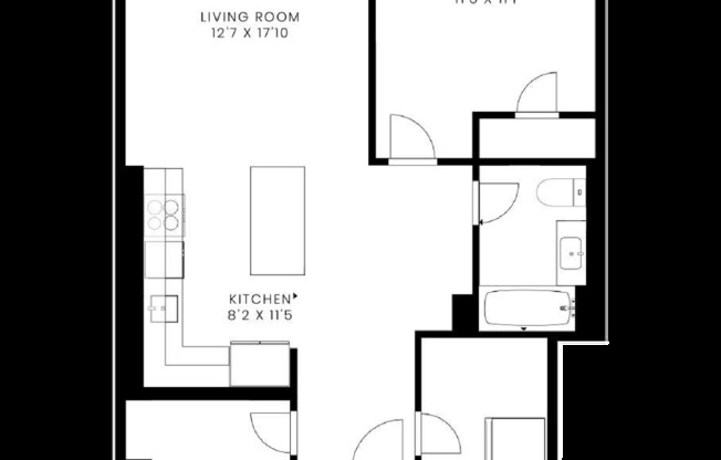 1 bed, 1 bath, 834 sqft, $3,300, Unit 1-6A