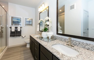 spacious bathroom at Malbec at Vallagio