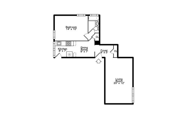 1 bed, 1 bath, 575 sqft, $1,295, Unit 952-23