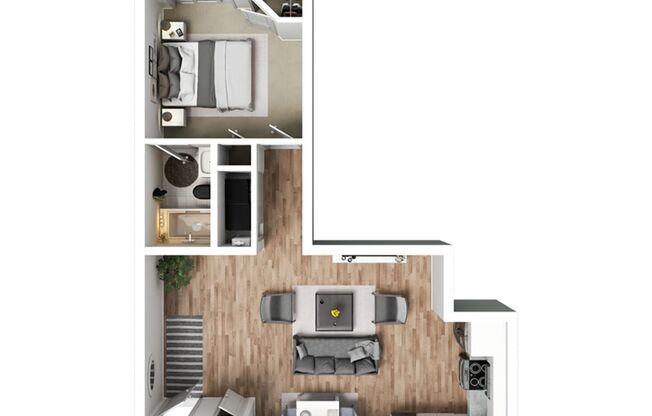 1 bed, 1 bath, 725 sqft, $1,650, Unit E106