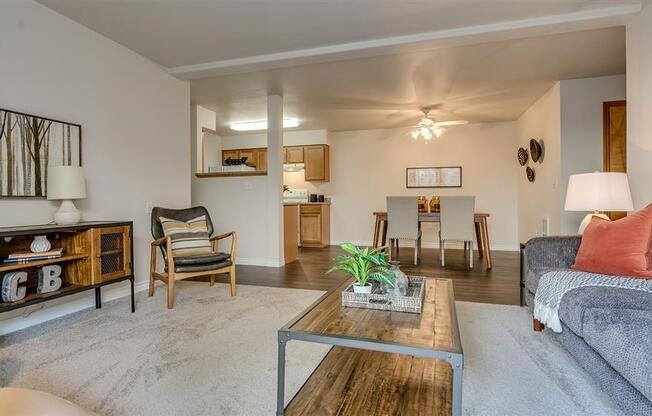 living room with carpet