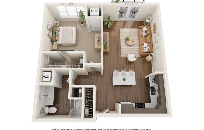 1 bed, 1 bath, 852 sqft, $1,469, Unit 143-221