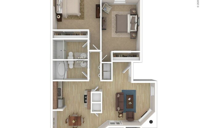 2 beds, 2 baths, 915 sqft, $2,100