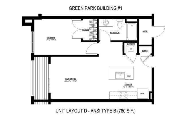 1 bed, 1 bath, 780 sqft, $1,095, Unit #205