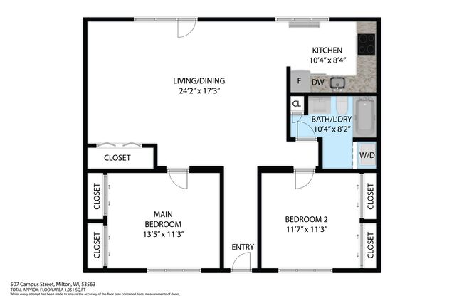 2 beds, 1 bath, 1,044 sqft, $1,675, Unit 507-10