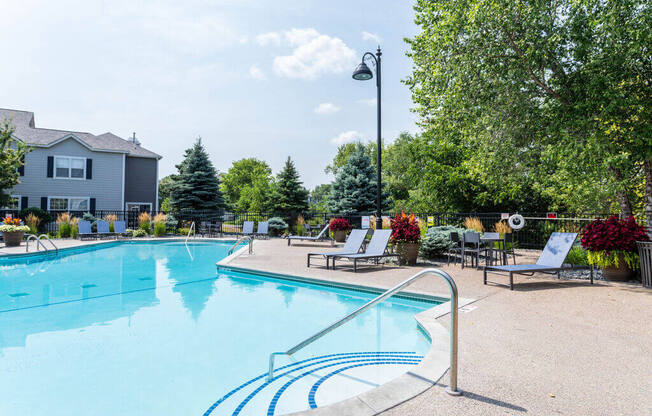 our apartments showcase a swimming pool