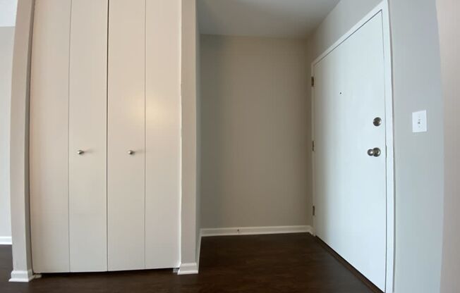 Front entry with storage closet