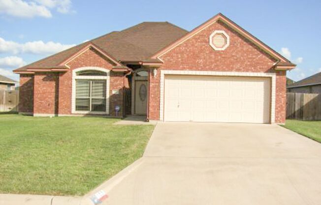 Available NOW!!!! Beautiful 3 bedroom, 2 bath, 2 car garage home with garage door opener, fireplace, covered patio and privacy fenced yard. Nice home with carpet flooring and ceramic tile. Master bedroom has walk-in closet. Master bath has his and hers si