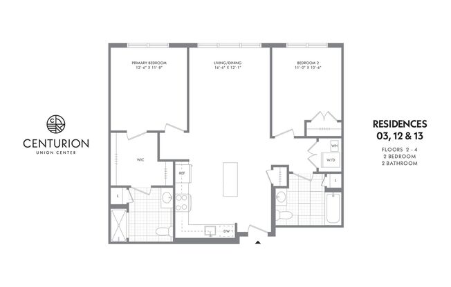 2 beds, 2 baths, 995 sqft, $2,995, Unit Residence 412