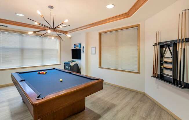 Resident Lounge with Billiard Table at The Enclave Luxury Apartments