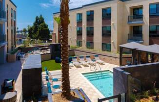 Aerial Photo of the Spa Area at The Lofts at Carlsbad Village, California