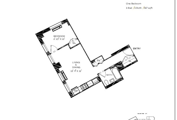 1 bed, 1 bath, 515 sqft, $3,762, Unit 2202