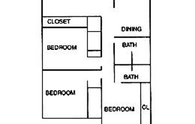 3 beds, 2 baths, 1,030 sqft, $1,350, Unit 7644-12