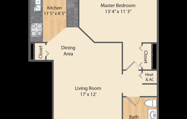 1 bed, 1 bath, 595 sqft, $1,418