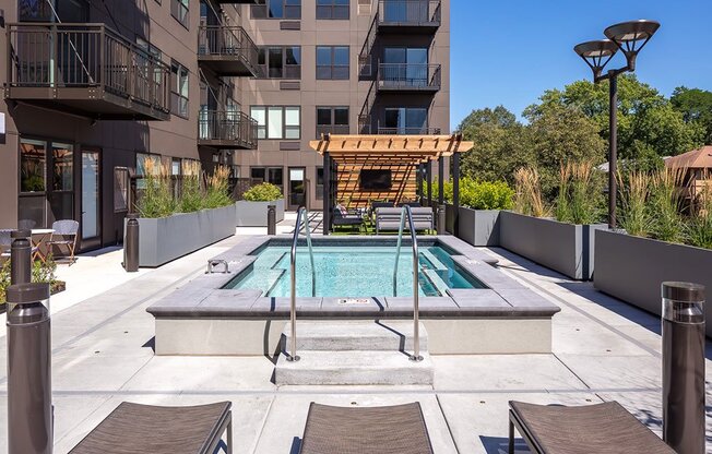 Pool exterior - at Harper Apartments in St Paul, MN
