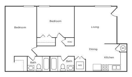 2 beds, 2 baths, 880 sqft, $1,070