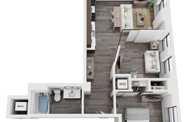 1 bed, 1 bath, 710 sqft, $1,675