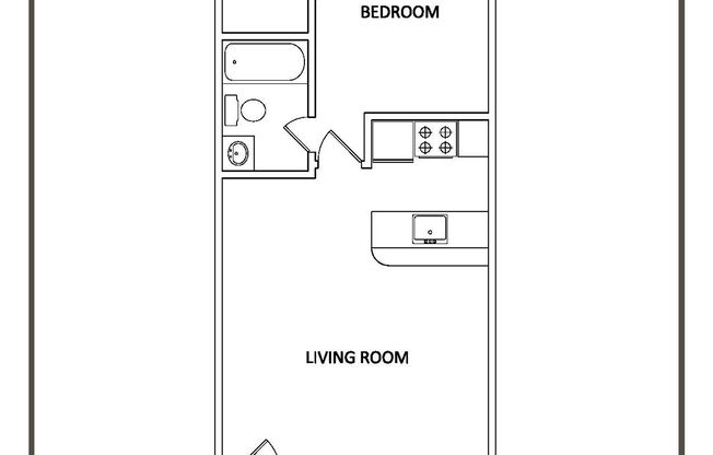 1 bed, 1 bath, 482 sqft, $1,125, Unit FL-D