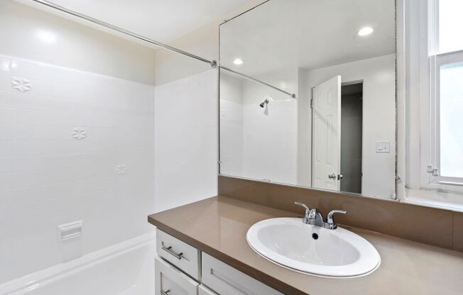 Upgraded bathroom at Krystal Terrace Apartments