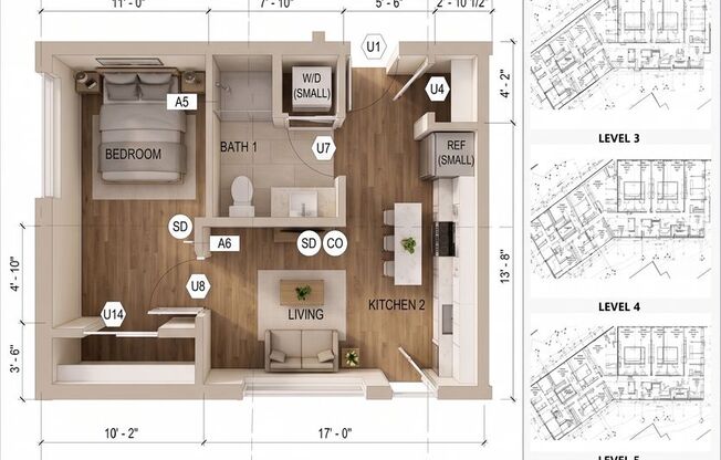 2 beds, 1 bath, 643 sqft, $2,238, Unit 511