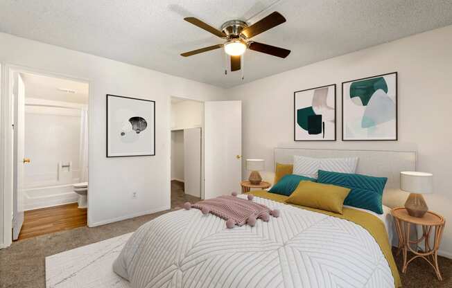 One Bedroom Floorplan Bedroom at Shorebird Apartments in Mesa Arizona