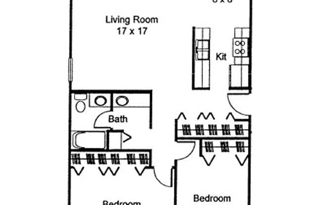 2 beds, 1 bath, 1,000 sqft, $1,395, Unit 255-106