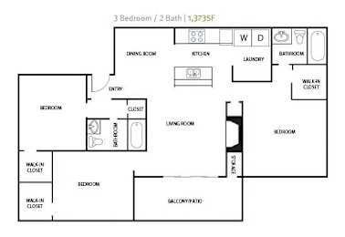 3 beds, 2 baths, 1,373 sqft, $1,820