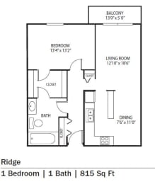 1 bed, 1 bath, 815 sqft, $1,455