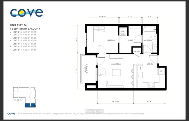 1 bed, 1 bath, 672 sqft, $1,415, Unit APT 415