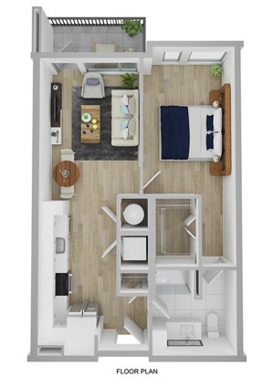 1 bed, 1 bath, 676 sqft, $2,517