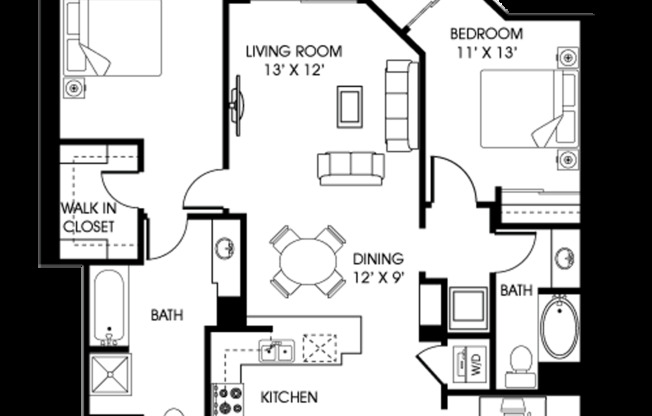 2 beds, 2 baths, 1,290 sqft, $6,295, Unit 510