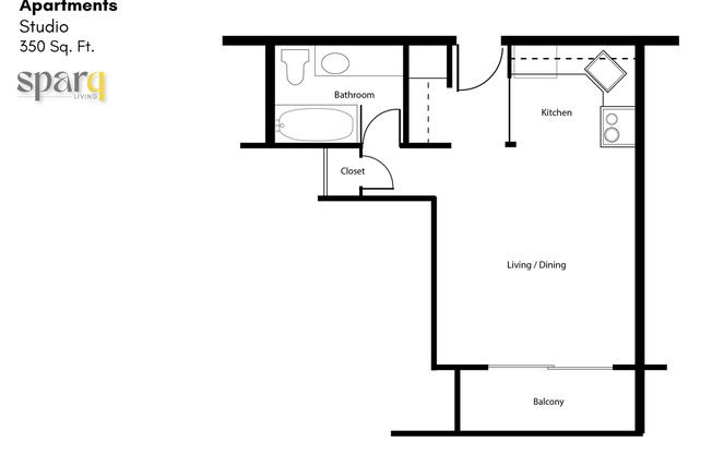 Studio, 1 bath, 350 sqft, $1,285, Unit 139