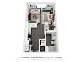 Studio, 1 bath, 547 sqft, $1,410