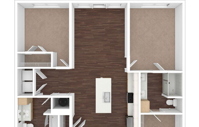 2 beds, 2 baths, 1,057 sqft, $1,899