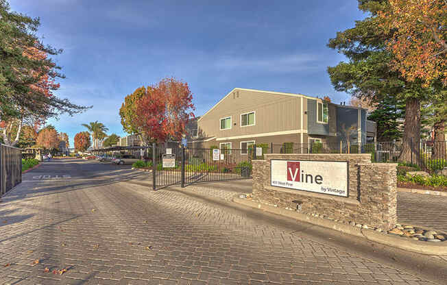 Monument Sign | Vine by Vintage apts in Lompoc, CA 93436