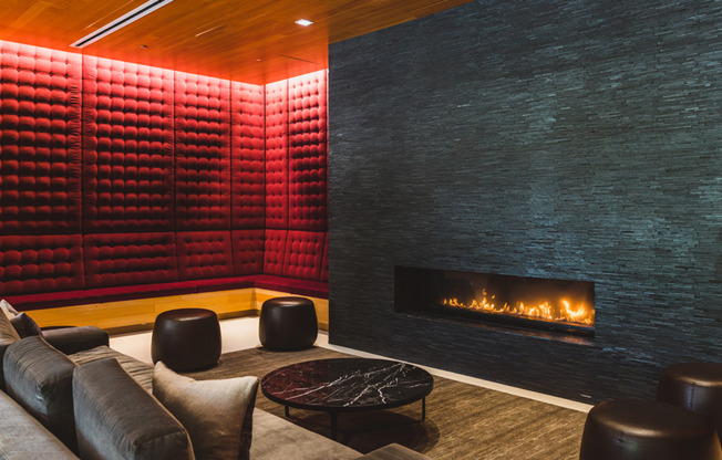 Take in a quiet conversation or a game night around the fire in this clubroom