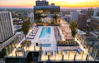 Sunset view at 903 Peachtree, Atlanta, GA