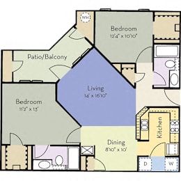 2 beds, 2 baths, 1,115 sqft, $1,932