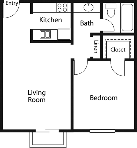 1 bed, 1 bath, 620 sqft, $1,903, Unit S204