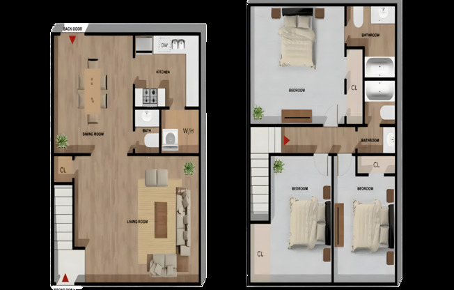 3 beds, 2.5 baths, 1,550 sqft, $1,427, Unit Q-02