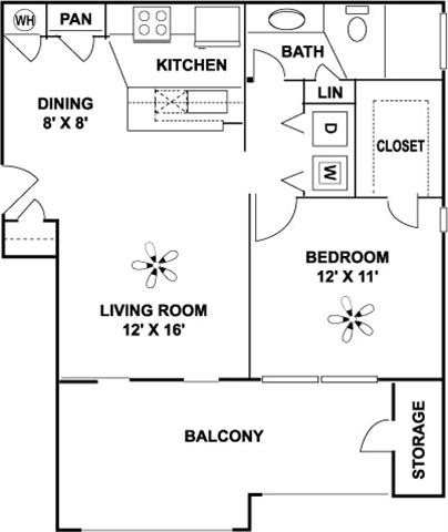 1 bed, 1 bath, 700 sqft, $1,240